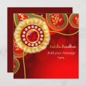 Personalisiert Red Sparkle Happy Raksha Bandhan (Vorne/Hinten)
