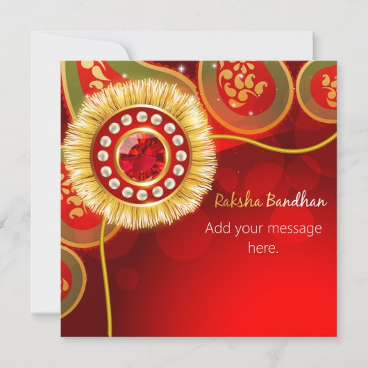 Personalisiert Red Sparkle Happy Raksha Bandhan (Vorderseite)