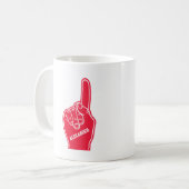 Personalisiert Red Sports Foam Finger Kaffeetasse (Vorderseite Links)