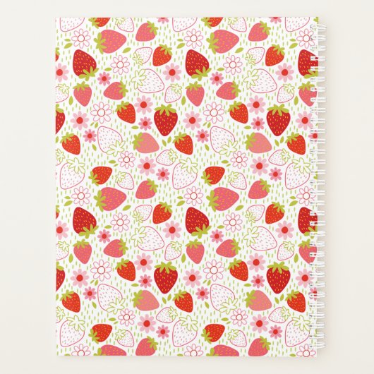 Personalisiert Red Strawberry Pattern Planer (Rückseite)