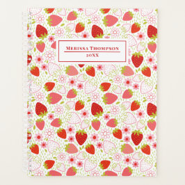 Personalisiert Red Strawberry Pattern Planer