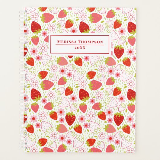 Personalisiert Red Strawberry Pattern Planer (Vorderseite)