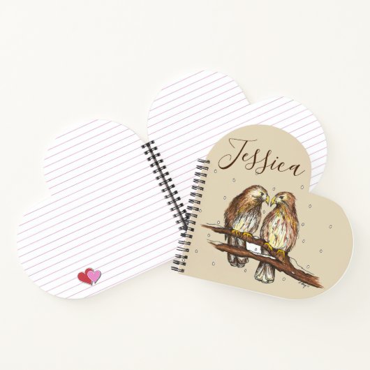 Personalisiert Red Tail Hawk Bird Lovebird Snow Notizblock (Innenseite)