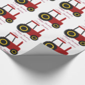 Personalisiert Red Tractor Birthday Geschenkpapier (Ecke)
