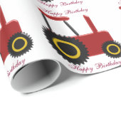 Personalisiert Red Tractor Birthday Geschenkpapier (Rolleneckpunkt)