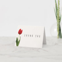 Personalisiert Red Tulip Dankeschön Karte