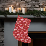 Personalisiert Red Typografy Name Schriftart Niedl Kleiner Weihnachtsstrumpf<br><div class="desc">Ein festlicher,  roter Weihnachtsweihnachtsbaum,  der in neun Schriftart verziert ist und Ihren Nachnamen in Weiß schreibt. Niedliche individuelle Urlaubsstimmung mit lustiger Typografie.</div>