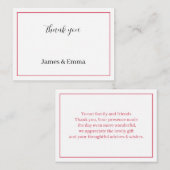 Personalisiert Red Wedding Vielen Dank Mitteilungskarte (Vorne/Hinten)