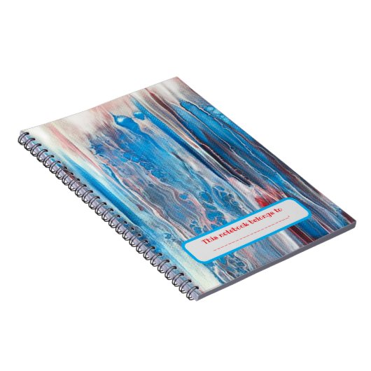 Personalisiert Red White Blue Abstrakte Notebooks Notizblock (Rechte Seite)