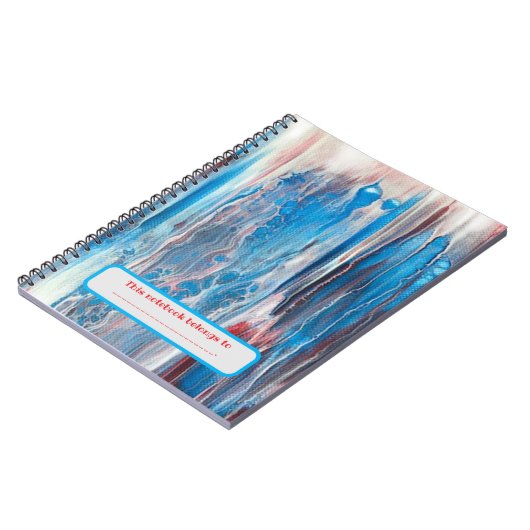 Personalisiert Red White Blue Abstrakte Notebooks Notizblock (Linke Seite)