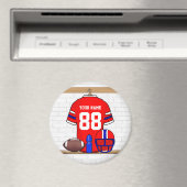 Personalisiert Red White Blue Football Jersey Magnet (In Situ (Geschirrspüler))