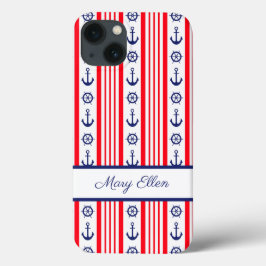 Personalisiert Red White Blue Nautic Anker Case-Mate iPhone Hülle