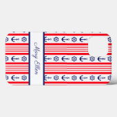 Personalisiert Red White Blue Nautic Anker Case-Mate iPhone Hülle (Rückseite (Horizontal))
