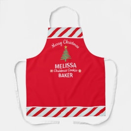 Personalisiert Red & White Candy Weihnachten Schürze