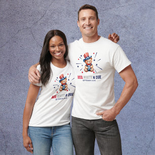 Personalisiert Red White & Due Erwartete Eltern T-Shirt