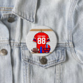 Personalisiert Red White Football Jersey Button (Beispiel)