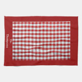 Personalisiert Red & White Gingham Karo Geschirrtuch (Horizontal)