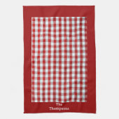 Personalisiert Red & White Gingham Karo Geschirrtuch (Vertikal)