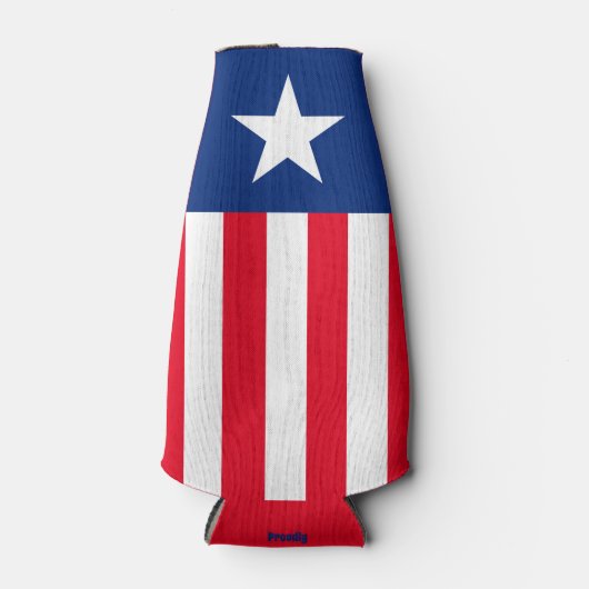 Personalisiert Red White Strip Stars Patriot Flaschenkühler (Vorderseite)