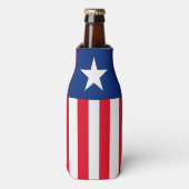 Personalisiert Red White Strip Stars Patriot Flaschenkühler (Flaschenvorderseite)