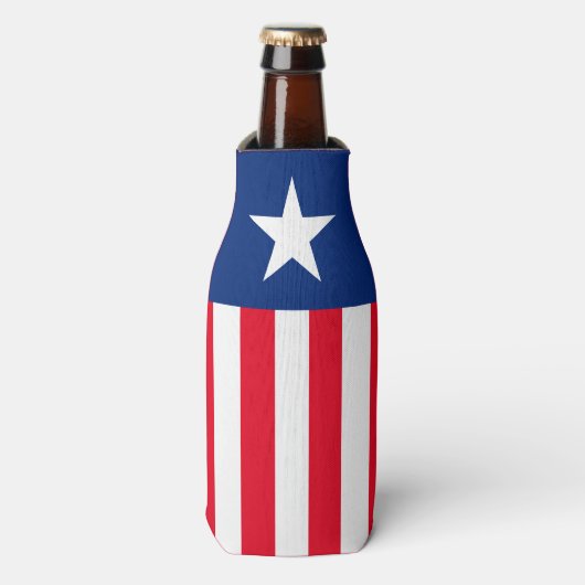 Personalisiert Red White Strip Stars Patriot Flaschenkühler (Flaschenvorderseite)