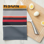 Personalisiert Red Yellow Blue Silver Multicologe Geschirrtuch (Viertel Falte)