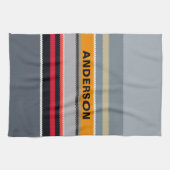 Personalisiert Red Yellow Blue Silver Multicologe Geschirrtuch (Horizontal)