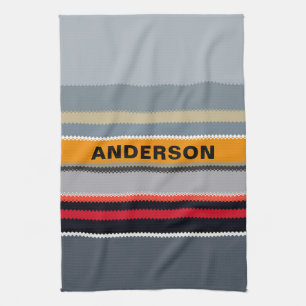 Personalisiert Red Yellow Blue Silver Multicologe Geschirrtuch