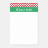 Personalisiert Red Zickzack Holiday Weihnachten Post-it Klebezettel (Vorderseite)