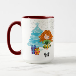 Personalisiert Redhead Irish Dancer Winter Weihnac Tasse
