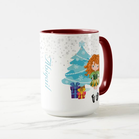 Personalisiert Redhead Irish Dancer Winter Weihnac Tasse (VorderseiteRechts)