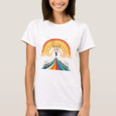 Personalisiert, Regenbogen, Yoga, Pose der Bäume, T-Shirt