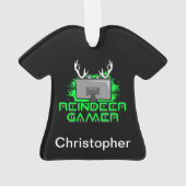 Personalisiert Reindeer Gamer Christmas Funny Ornament (Rückseite)