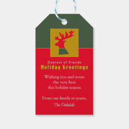 Personalisiert Reindeer Red Forest Green Weihnacht Geschenkanhänger