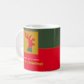 Personalisiert Rentier Red Green Yellow Christmas Kaffeetasse (Vorderseite Links)