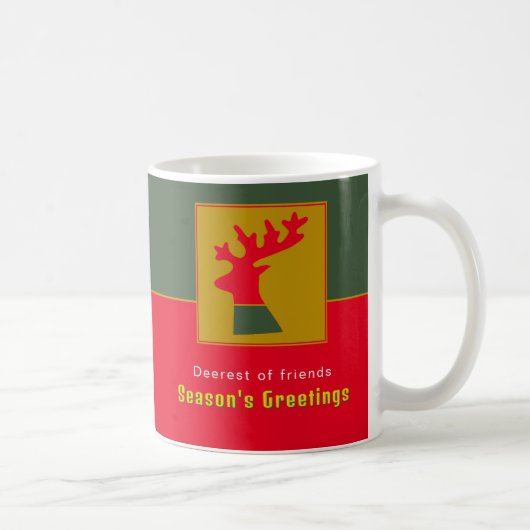 Personalisiert Rentier Red Green Yellow Christmas Kaffeetasse (Rechts)