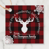 Personalisiert Rentier Rot und Black Buffalo Karie Geschenkanhänger (Vorderseite)