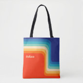 Personalisiert Retro 70er Ombre Tasche (Vorderseite)