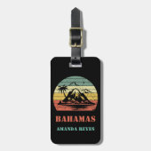 Personalisiert Retro Bahamas Gepäckanhänger (Vorderseite vertikal)