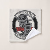 Personalisiert Retro BarberShop Barber Chair Salon Badhandtuch Set (Waschlappen)