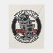 Personalisiert Retro BarberShop Barber Chair Salon Fleecedecke (Vorderseite)