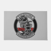 Personalisiert Retro BarberShop Barber Chair Salon Fußmatte (Vorderseite)