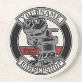 Personalisiert Retro BarberShop Barber Chair Salon Getränkeuntersetzer (Vorne)