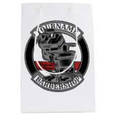 Personalisiert Retro BarberShop Barber Chair Salon Mittlere Geschenktüte (Vorderseite)