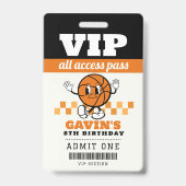 Personalisiert Retro Basketball Geburtstagsparty G Ausweis (Vorderseite)