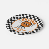 Personalisiert Retro Basketball Geburtstagsparty N Pappteller (Schrägansicht)