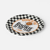 Personalisiert Retro Basketball Geburtstagsparty Pappteller (Schrägansicht)