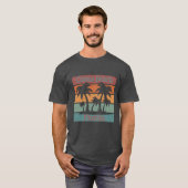 Personalisiert Retro Beach Palms Sunset T-Shirt (Vorne ganz)