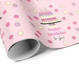 Personalisiert Retro Birthday Cake Candles Niedlic Geschenkpapier