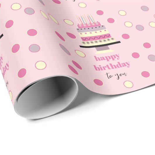 Personalisiert Retro Birthday Cake Candles Niedlic Geschenkpapier (Rolleneckpunkt)